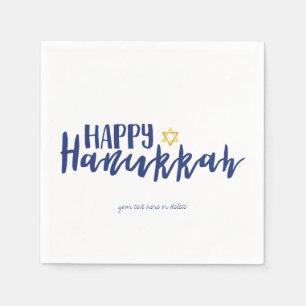 Happy Hanukkah Star van David Holiday Napkin Servetten