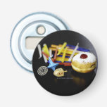 Happy Hanukkah Star van David menorah Dreidel Slip Button Flesopener<br><div class="desc">Happy Hanukkah Star van David menorah Dreidel SlipperyJoe's vielebration Candles Jewish Hebrew Chanukah geeft decoraties van joodse religie artistiek</div>