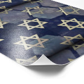 Happy Hanukkah Star van David menorah Dreidel Slip Foto Afdruk (Hoek)