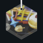 Happy Hanukkah Star van David menorah Dreidel Slip Glas Ornament<br><div class="desc">Happy Hanukkah Star van David menorah Dreidel SlipperyJoe's vielebration Candles Jewish Hebrew Chanukah geeft decoraties van joodse religie artistiek</div>