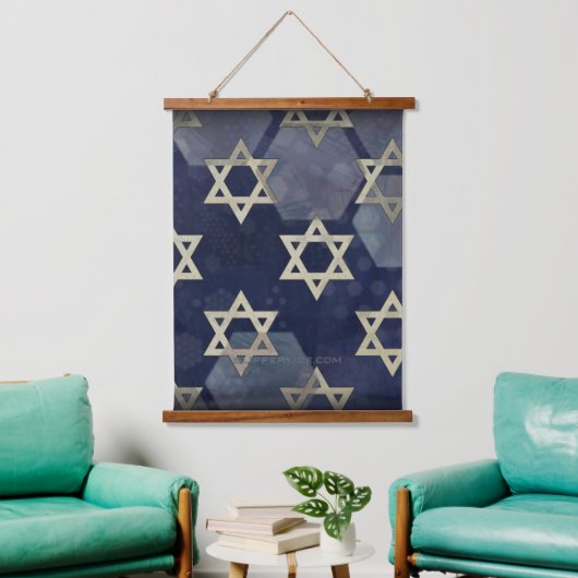 Happy Hanukkah Star van David menorah Dreidel Slip Hangend Wandkleed (Woonkamer)