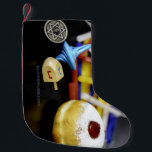 Happy Hanukkah Star van David menorah Dreidel Slip Kleine Kerstsok<br><div class="desc">Happy Hanukkah Star van David menorah Dreidel SlipperyJoe's vielebration Candles Jewish Hebrew Chanukah geeft decoraties van joodse religie artistiek</div>