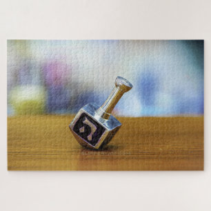 Happy Hanukkah Star van David menorah Dreidel Slip Legpuzzel