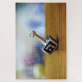 Happy Hanukkah Star van David menorah Dreidel Slip Legpuzzel (Verticaal)