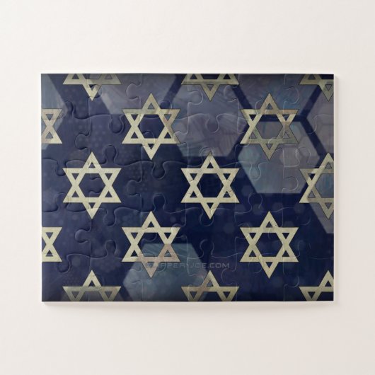Happy Hanukkah Star van David menorah Dreidel Slip Legpuzzel (Horizontaal)