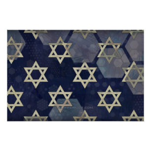 Happy Hanukkah Star van David menorah Dreidel Slip Perfect Poster