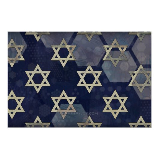 Happy Hanukkah Star van David menorah Dreidel Slip Perfect Poster (Voorkant)