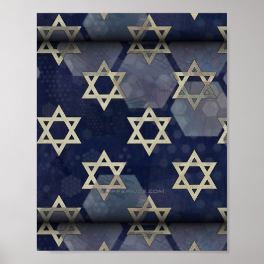 Happy Hanukkah Star van David menorah Dreidel Slip Poster (Voorkant)