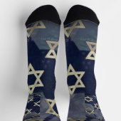 Happy Hanukkah Star van David menorah Dreidel Slip Sokken (Top)
