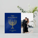 Happy Hanukkah Star van David Menorah Folie Feestdagenkaart<br><div class="desc">Happy Hanukkah Star van David Menorahdesign,  een fotokaart met echte folie</div>