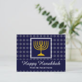 HAPPY HANUKKAH Star van David Menorah Persoonlijk Feestdagenkaart (Staand voorkant)