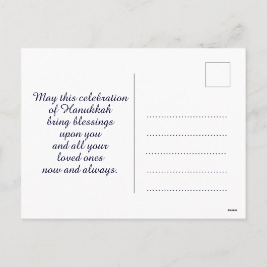 HAPPY HANUKKAH Star van David Menorah Persoonlijk Feestdagenkaart (Achterkant)
