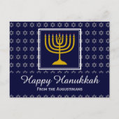 HAPPY HANUKKAH Star van David Menorah Persoonlijk Feestdagenkaart (Voorkant)