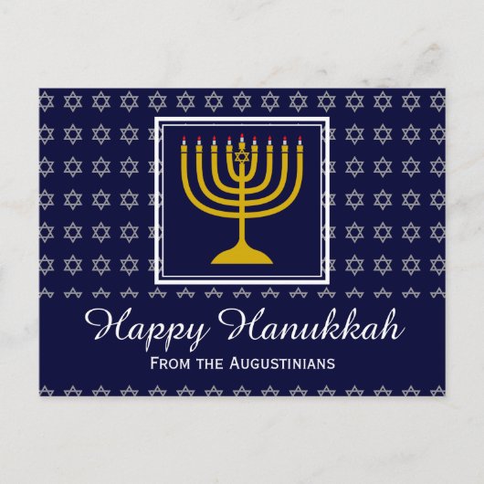 HAPPY HANUKKAH Star van David Menorah Persoonlijk Feestdagenkaart (Voorkant)