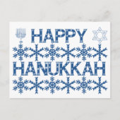 Happy Hanukkah Star van David Menorah Snowflakes Briefkaart (Voorkant)