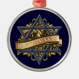 Happy Hanukkah Star van David Metalen Ornament