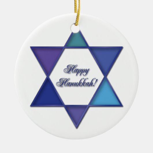 Happy Hanukkah Star van David Ornament (Voorkant)