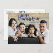 Happy Hanukkah Star van David Photo Briefkaarten (Voorkant / Achterkant)