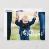 Happy Hanukkah Star van David Photo Briefkaarten (Voorkant / Achterkant)