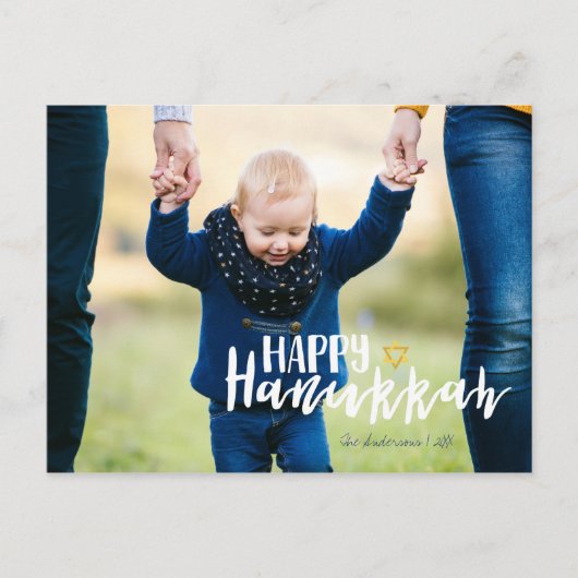 Happy Hanukkah Star van David Photo Briefkaarten (Voorkant)