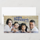 Happy Hanukkah Star van David Photo Card Feestdagenkaart (Voorkant / Achterkant)