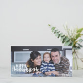 Happy Hanukkah Star van David Photo Card Feestdagenkaart (Staand voorkant)