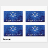 Happy Hanukkah Star van David Rechthoekige Sticker (Vel)