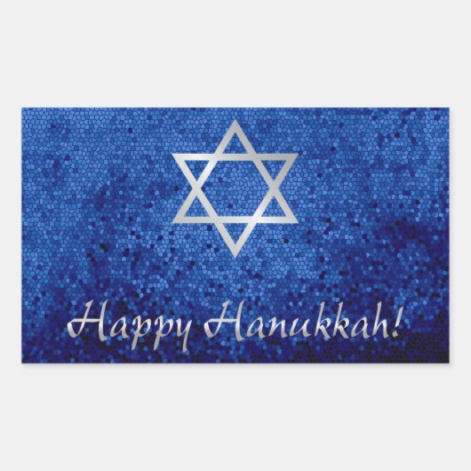 Happy Hanukkah Star van David Rechthoekige Sticker (Voorkant)