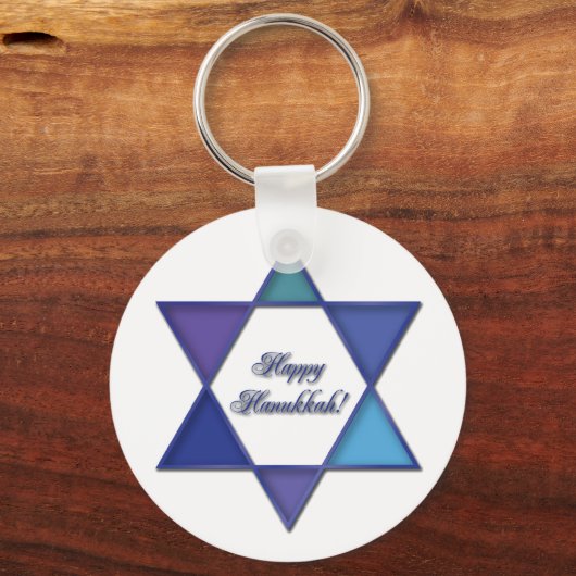 Happy Hanukkah Star van David Sleutelhanger (Voorkant)