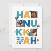 Happy HANUKKAH Stars & light Foto Wenskaart (Voorkant)
