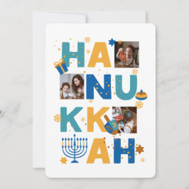 Happy HANUKKAH Stars & light Foto Wenskaart