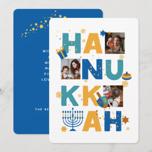 Happy HANUKKAH Stars & light Foto Wenskaart
