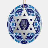 Happy Hanukkah. Start van David Custom Year Keramisch Ornament (Links)