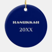Happy Hanukkah. Start van David Custom Year Keramisch Ornament (Achterkant)