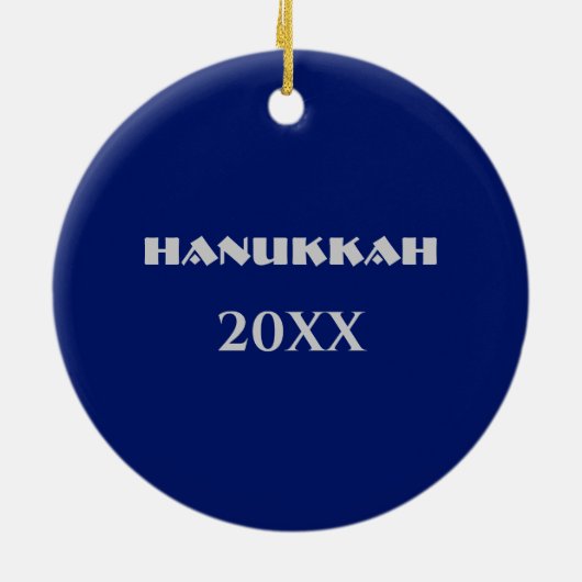 Happy Hanukkah. Start van David Custom Year Keramisch Ornament (Achterkant)