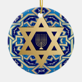 Happy Hanukkah. Start van David Custom Year Keramisch Ornament