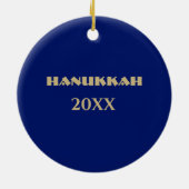 Happy Hanukkah. Start van David Custom Year Keramisch Ornament (Achterkant)