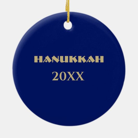 Happy Hanukkah. Start van David Custom Year Keramisch Ornament (Achterkant)