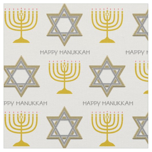 HAPPY HANUKKAH | Ster of David | Menorah Stof (Close Up)