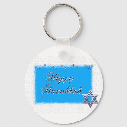 happy hanukkah ster sleutelhanger (Voorkant)