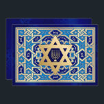 Happy Hanukkah. Ster van David en Menorah Kaarten<br><div class="desc">Fijne Chanoeka. Elegante Gold Foil Star van David en Menorah Design Chanoeka Wenskaarten / Chanoeka Celebration Invitations met gepersonaliseerde namen en tekst. Bijpassende kaarten en geschenken beschikbaar in de Joodse Feestdagen / Chanoeka Categorie van onze winkel.</div>
