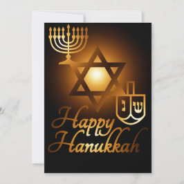 Happy Hanukkah-ster van David menorah dreidel Kaart