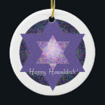 Happy Hanukkah! Ster van David MultiColored Keramisch Ornament<br><div class="desc">Wilt u dit jaar een speciale gelegenheid herdenken? Dit is een perfecte manier! Voeg tekst toe als je wilt!</div>