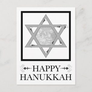 happy hanukkah : ster van de david - fotokaart feestdagenkaart