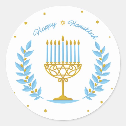 Happy Hanukkah Sticker (Voorkant)