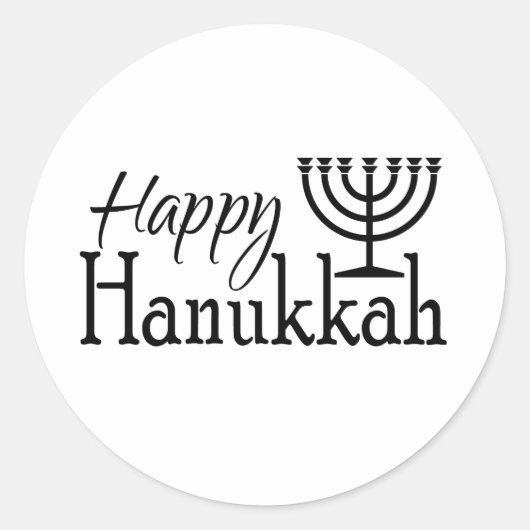 Happy Hanukkah Sticker (Voorkant)