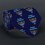 Happy Hanukkah Stropdas<br><div class="desc">Persoonlijke cadeautjes die "Happy Hanukkah" zeggen,  hebben de joodse ster en kaarsen die elke speciale nacht aan het licht kunnen komen.  prettige feestdagen en een geweldig nieuwjaar!</div>