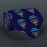 Happy Hanukkah Stropdas<br><div class="desc">Persoonlijke cadeautjes die "Happy Hanukkah" zeggen,  hebben de joodse ster en kaarsen die elke speciale nacht aan het licht kunnen komen.  prettige feestdagen en een geweldig nieuwjaar!</div>