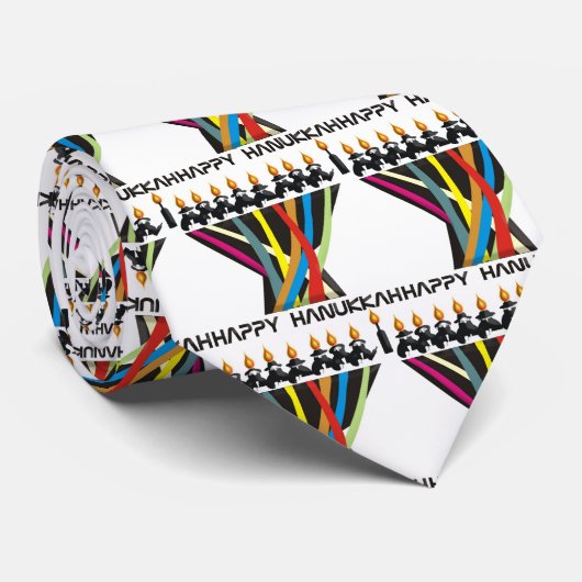 Happy Hanukkah Stropdas (Opgerold)