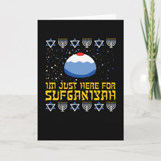Happy Hanukkah Sufganiyah Jewish Funny Holiday Kaart (Voorkant)